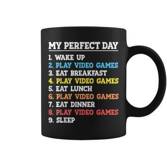 My Perfect Day Video Games Gamer Boys Gaming Coffee Mug - Thegiftio UK