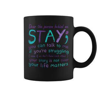 Person Behind Suicide Prevention Depression Awareness Back Coffee Mug - Monsterry DE