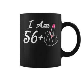 Personalized I Am 56 Plus 1 Middle Finger 57Th Women Coffee Mug - Seseable