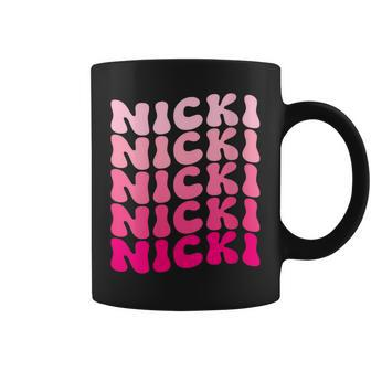 Personalized Name Nicki I Love Nicki Pink Vintage Coffee Mug - Monsterry