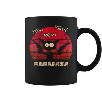 Pew Pew Madafaka Cat Crazy Cat Retro Peng Pistol Tassen - Seseable