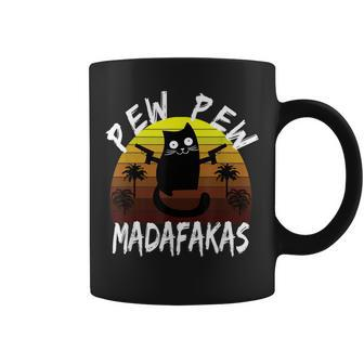 Pew Pew Pew Madafakas Motherfuckers Cat With Weapons Vintage Coffee Mug - Monsterry UK
