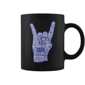 Phi1914 Hand Sign Betasigma Words Coffee Mug | Crazezy