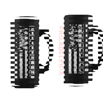 Philadelphia Baseball American Flag Vintage Baseball Fans Coffee Mug | Seseable CA