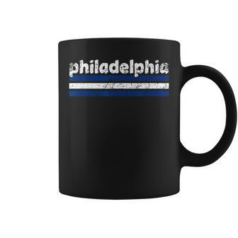 Philadelphia Pennsylvania Three Stripe Vintage Weathered Coffee Mug - Monsterry AU