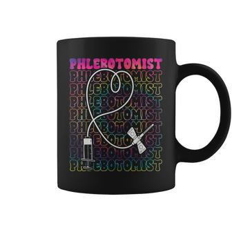 Phlebotomist Heart Tie Dye Phlebotomy Technician Tech Nurse Coffee Mug - Monsterry UK