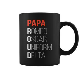 Phonetic Alphabet Proud Papa I Army Dad Fathers Day Coffee Mug - Monsterry UK