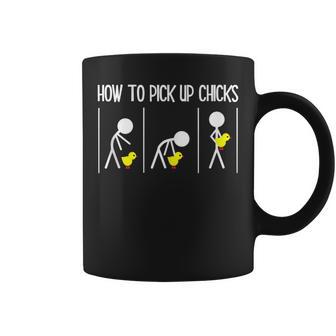 How To Pick Up Chicks Hilarious Graphic Sarcastic Coffee Mug - Monsterry CA