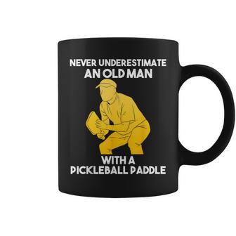 Pickleball Never Underestimate Old Man Grandpa Grandfather Coffee Mug | Mazezy