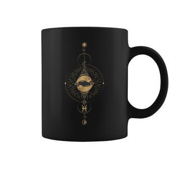 Pieces Zodiac Sign Symbol Cosmic Cool Astrology Lover Coffee Mug - Monsterry