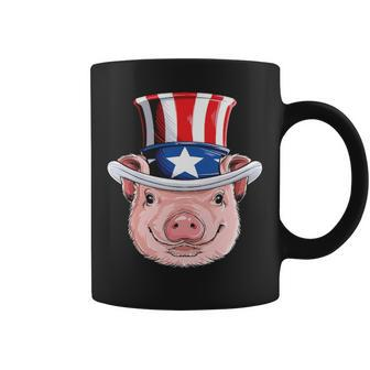 Pig 4Th Of July Uncle Sam American Flag Hat Coffee Mug | Mazezy