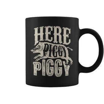 Here Piggy Piggy Boar Hunting Vintage Pig Hog Hunter Coffee Mug | Mazezy