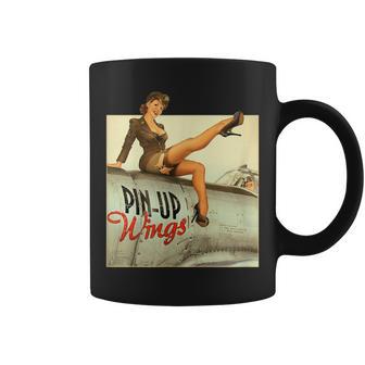 Pin Up Girl Wings Vintage Poster Ww2 Coffee Mug - Monsterry CA