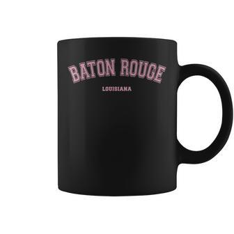 Pink Baton Rouge Louisiana La Varsity Style On Baton Rouge Coffee Mug - Monsterry AU