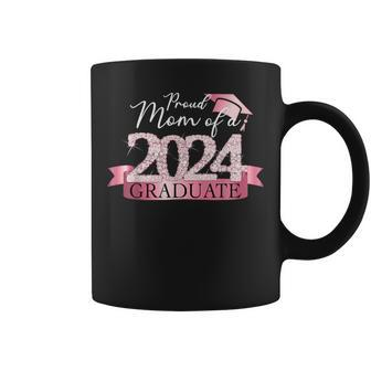Pink Black Proud Mom Of A 2024 Graduate Decoration Coffee Mug - Monsterry UK