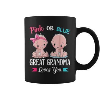 Pink Or Blue Great Grandma Loves You Gender Reveal Party Coffee Mug - Thegiftio UK
