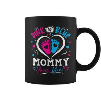Pink Or Blue Mommy Loves You Gender Reveal Baby Party Coffee Mug - Monsterry