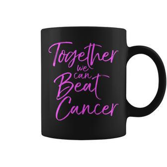Pink Breast Cancer Support Together We Can Beat Cancer Coffee Mug - Thegiftio UK