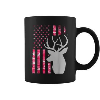 Pink Camo American Flag Camouflage Buck Hunting Women Coffee Mug - Monsterry
