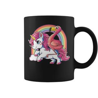 Pink Flamingo Unicorn Bird Lovers Squad Rainbow Coffee Mug | Mazezy