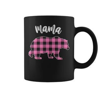 Pink Plaid Mama Bear Matching Buffalo Family Pajama Coffee Mug - Monsterry CA