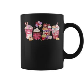 Pink Valentine Latte Iced Coffee Candy Heart Girls Coffee Mug | Mazezy