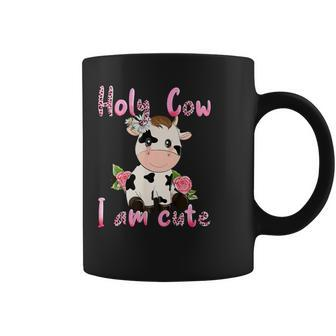 Pink Vintage Holy Cow I'm Cute Moo Cow Mama Leopard Floral Coffee Mug - Monsterry UK