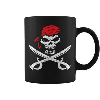 Pirate With Crossbones & Eye Patch Skull Graphic Coffee Mug - Monsterry UK