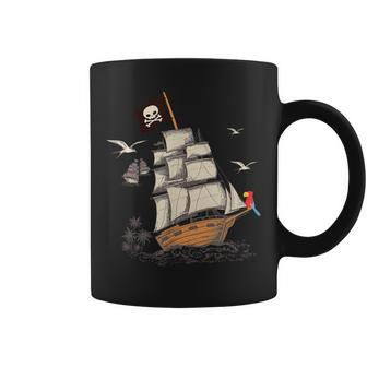 Pirate Ship Nautical Boat Pirate Flag Coffee Mug - Monsterry UK