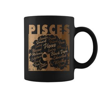 Pisces Girl African American Melanin Birthday Coffee Mug | Mazezy