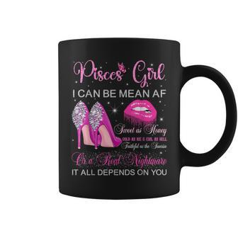Pisces Girl Birthday High Heels Dripping Lips Women Coffee Mug - Monsterry CA