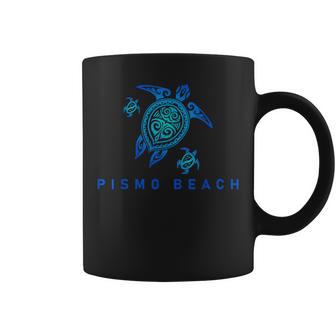 Pismo Beach California Sea Blue Tribal Turtle Coffee Mug - Monsterry DE