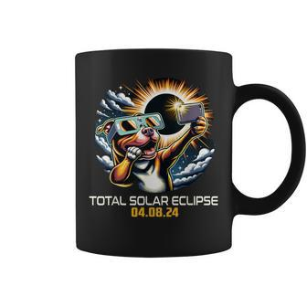 Pit Bull Dog Selfie Solar Eclipse Coffee Mug - Seseable