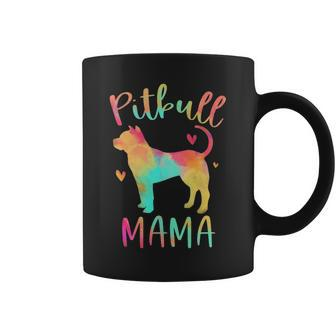 Pitbull Mama Colorful Pitbull Terrier Pittie Dog Mom Coffee Mug | Mazezy