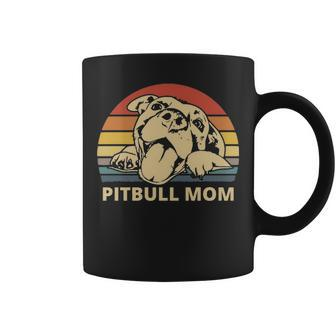 Pitbull Mom With Cute Pitty Face Pitbull Mom Coffee Mug | Mazezy CA