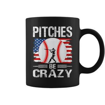 Pitches Be Crazy Baseball Mom Dad Coffee Mug - Monsterry