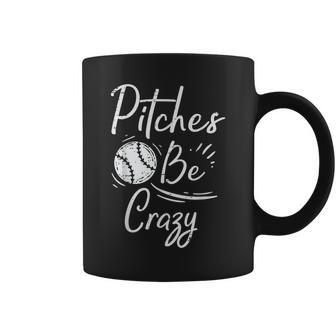 Pitches Be Crazy Baseball Sports Player Boys Coffee Mug - Seseable