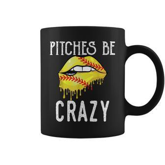 Pitches Be Crazy Baseball Moms Coffee Mug - Monsterry