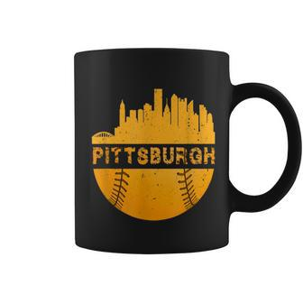 Pittsburgh Baseball Cityscape Distressed Novelty Pirate Coffee Mug | Crazezy DE