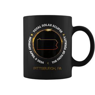 Pittsburgh Pennsylvania Total Solar Eclipse 2024 Coffee Mug - Monsterry