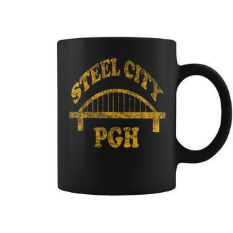 Pittsburgh Sl City Retro Pgh Bridge Vintage Coffee Mug - Monsterry