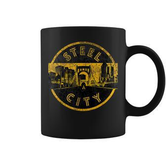 Pittsburgh Sl City Retro Skyline Bridge Vintage Coffee Mug - Monsterry