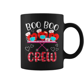 Plaid Boo Boo Crew Valentine's Day Heart Nurse Wearing Mask Coffee Mug - Thegiftio UK