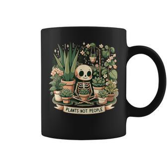 Plant Lover Skeleton Plants Not People Coffee Mug | Mazezy