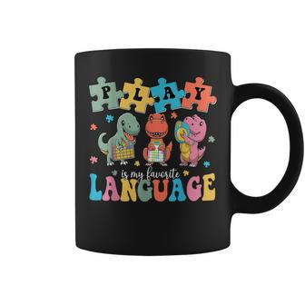 Play Is My Favorite Language Dinosaurs Speech Therapy Slp Coffee Mug - Seseable