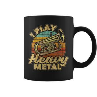 I Play Heavy Metal Colorful Retro Baritone Marching Band Coffee Mug - Monsterry CA