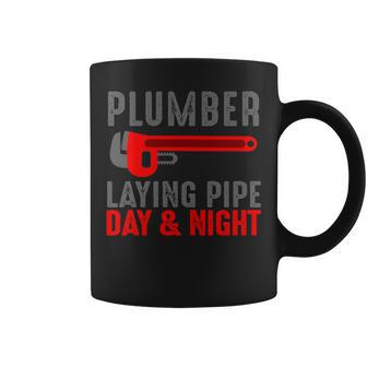 Plumber Laying Pipe Day And Nigh Coffee Mug | Mazezy