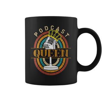 Podcasting Radio Streaming Vintage Podcast Queen Coffee Mug - Monsterry AU