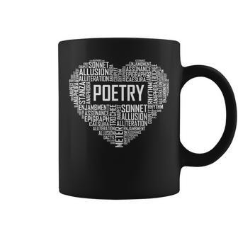 Poetry Heart Lover Poet Writing Poem Writer Coffee Mug - Monsterry CA