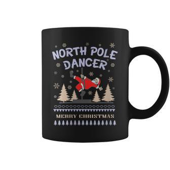 Pole Dance Fun Graphic Santa Claus North Pole Dancer Coffee Mug - Monsterry